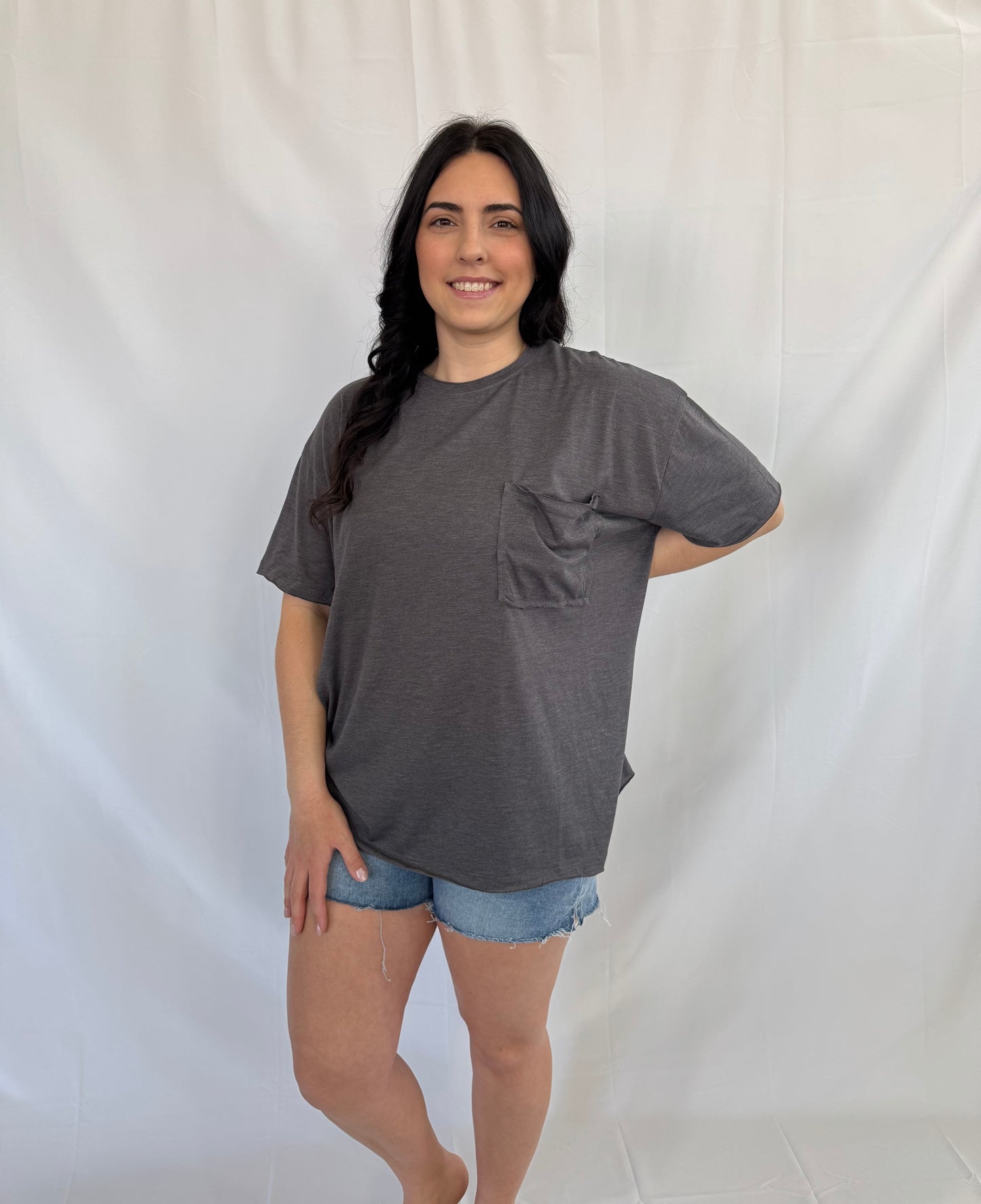 Boyfriend Tee - Ash Grey