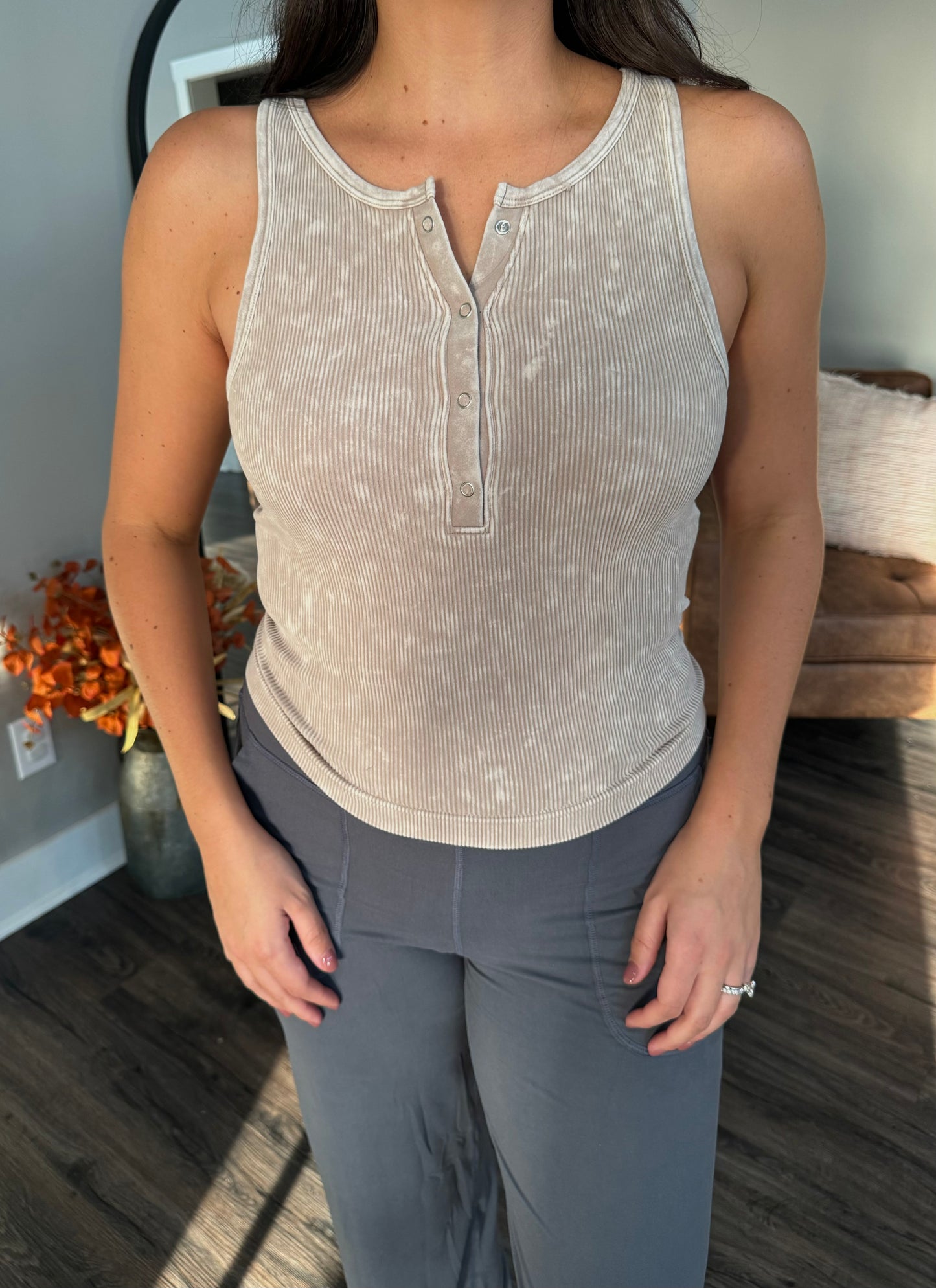 Stone Wash Ribbed Tank - FINAL SALE