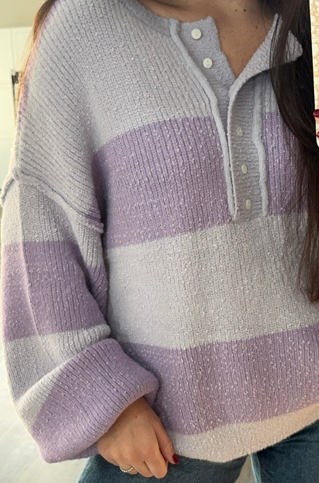 Lavender Stripe Sweater - FINAL SALE