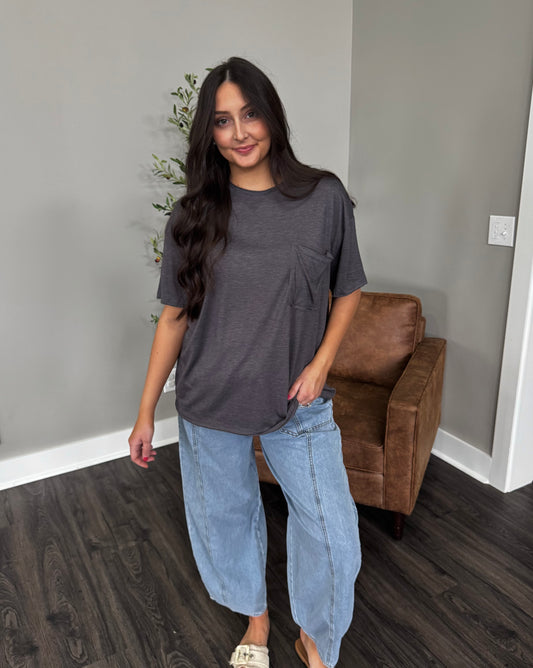 Boyfriend Tee - Ash Grey
