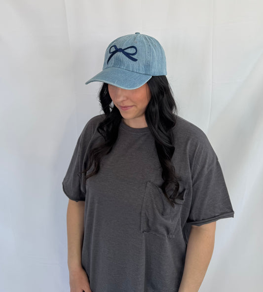 Bow Hat - Denim
