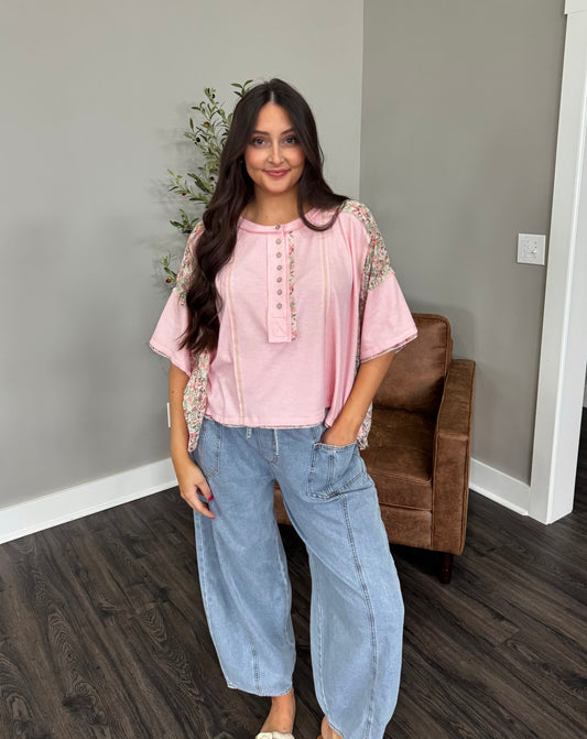 Light Denim Barrel Pants