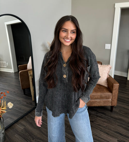 Alaina Waffle Top - FINAL SALE