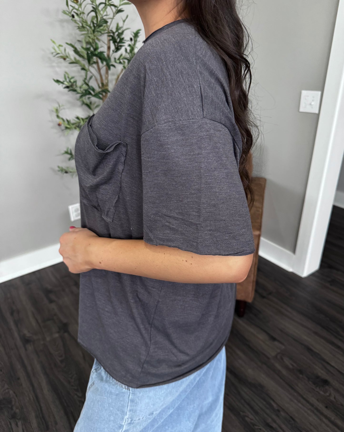 Boyfriend Tee - Ash Grey