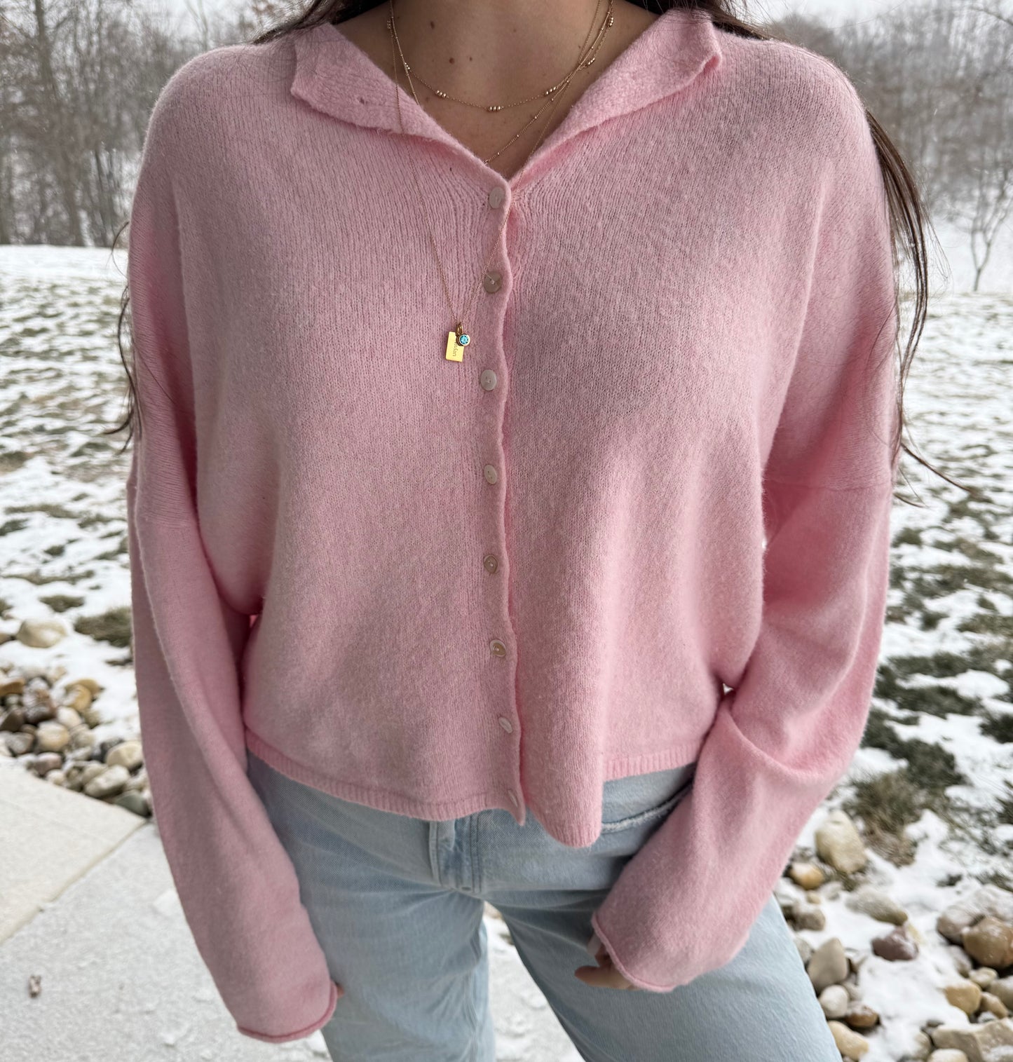 Novi Cardigan - Baby Pink
