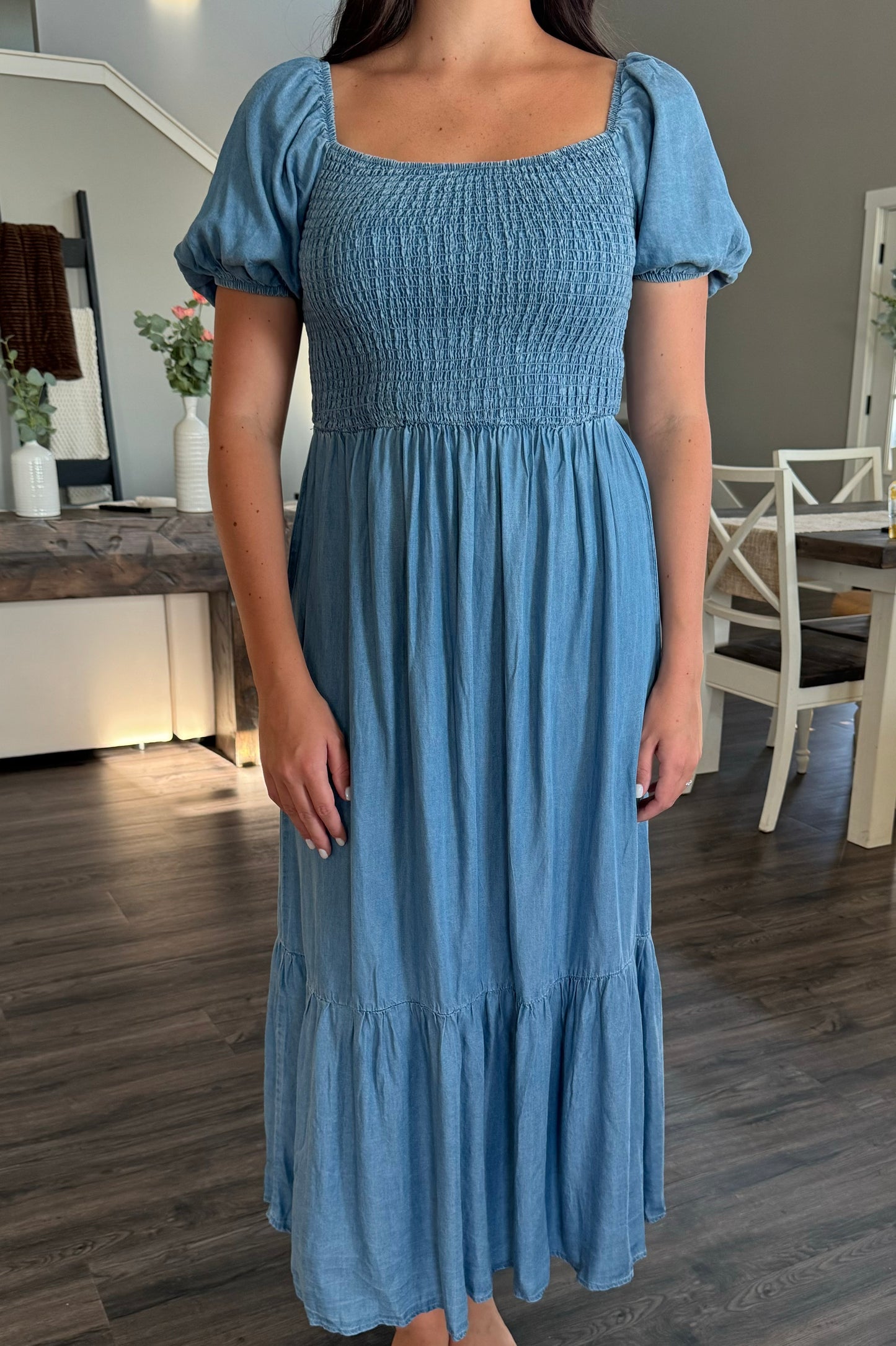 Mya Puff Sleeve Midi Dress - FINAL SALE
