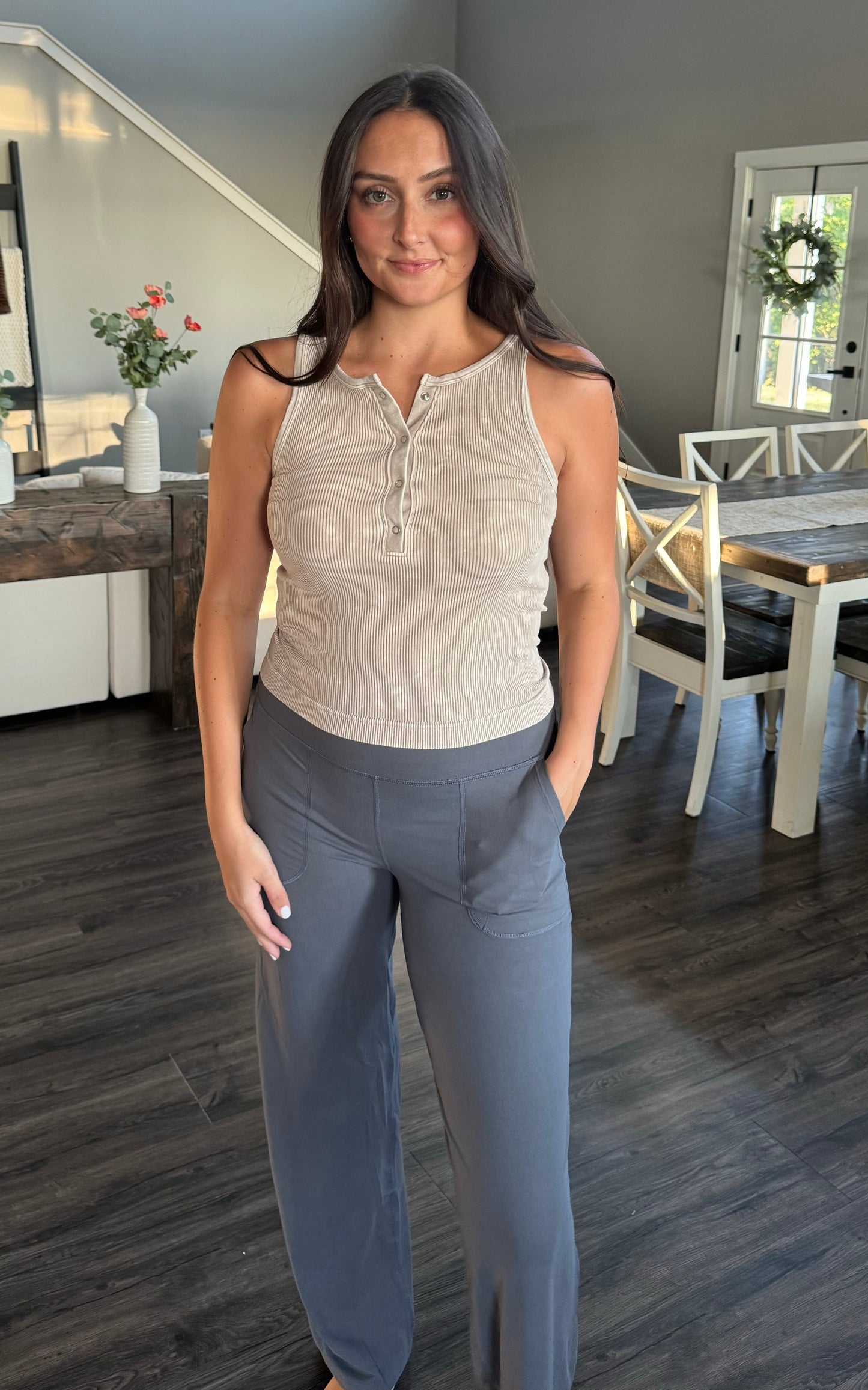 Stone Wash Ribbed Tank - FINAL SALE